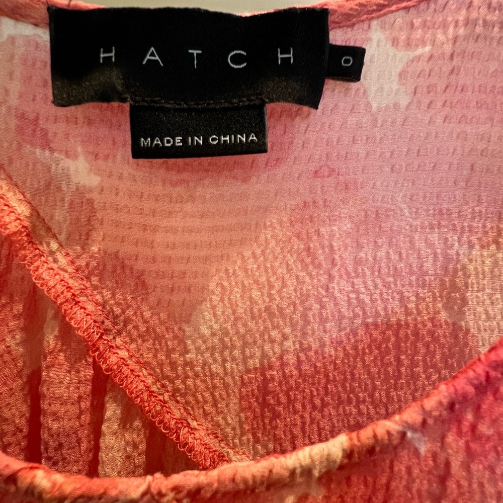 Hatch Maternity Silk Blend Floral Poppy Pink Anaelle Dress Size 0 - Picture 3 of 4